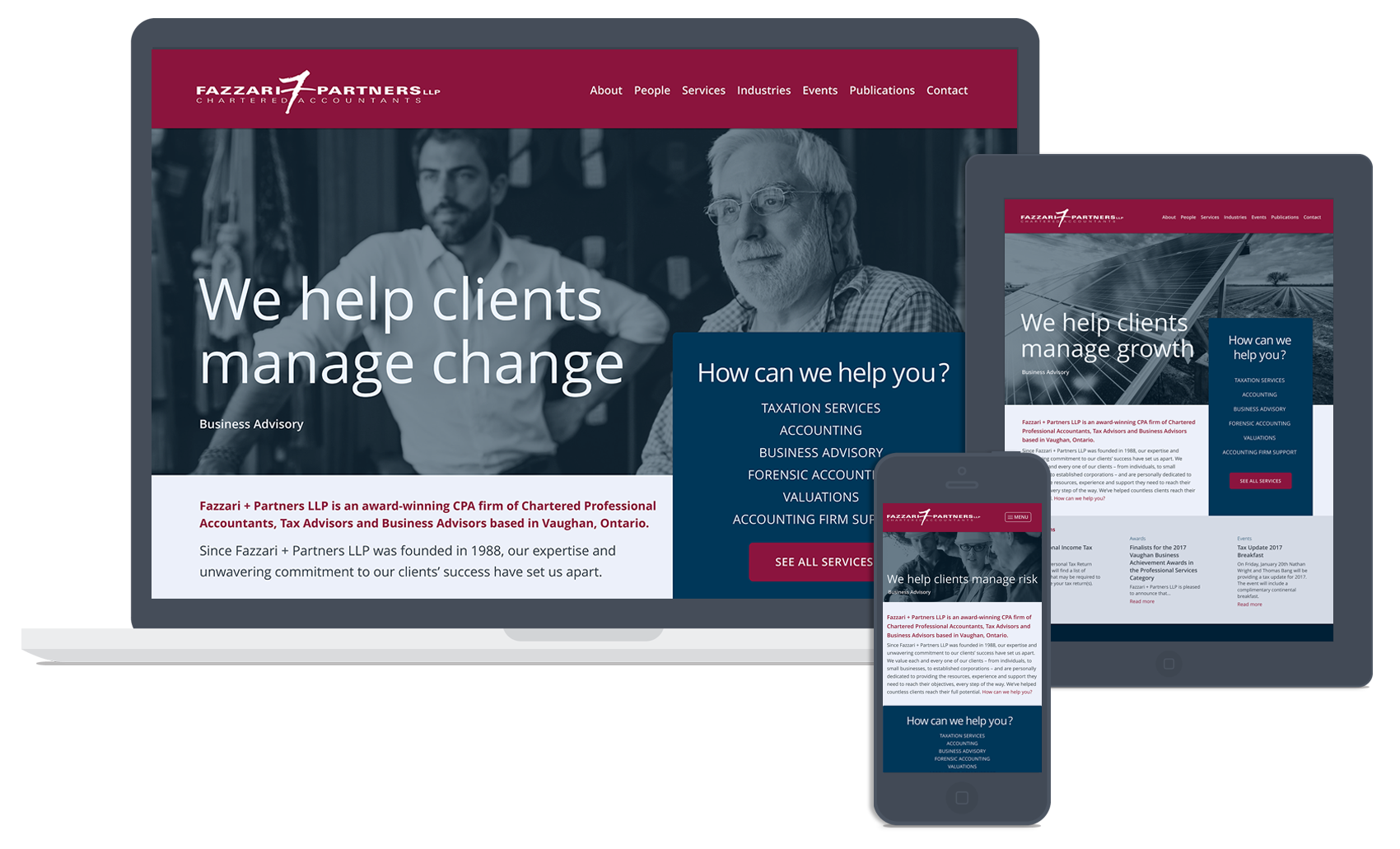 Homepage for Fazzari + Partners Chartered Accountants