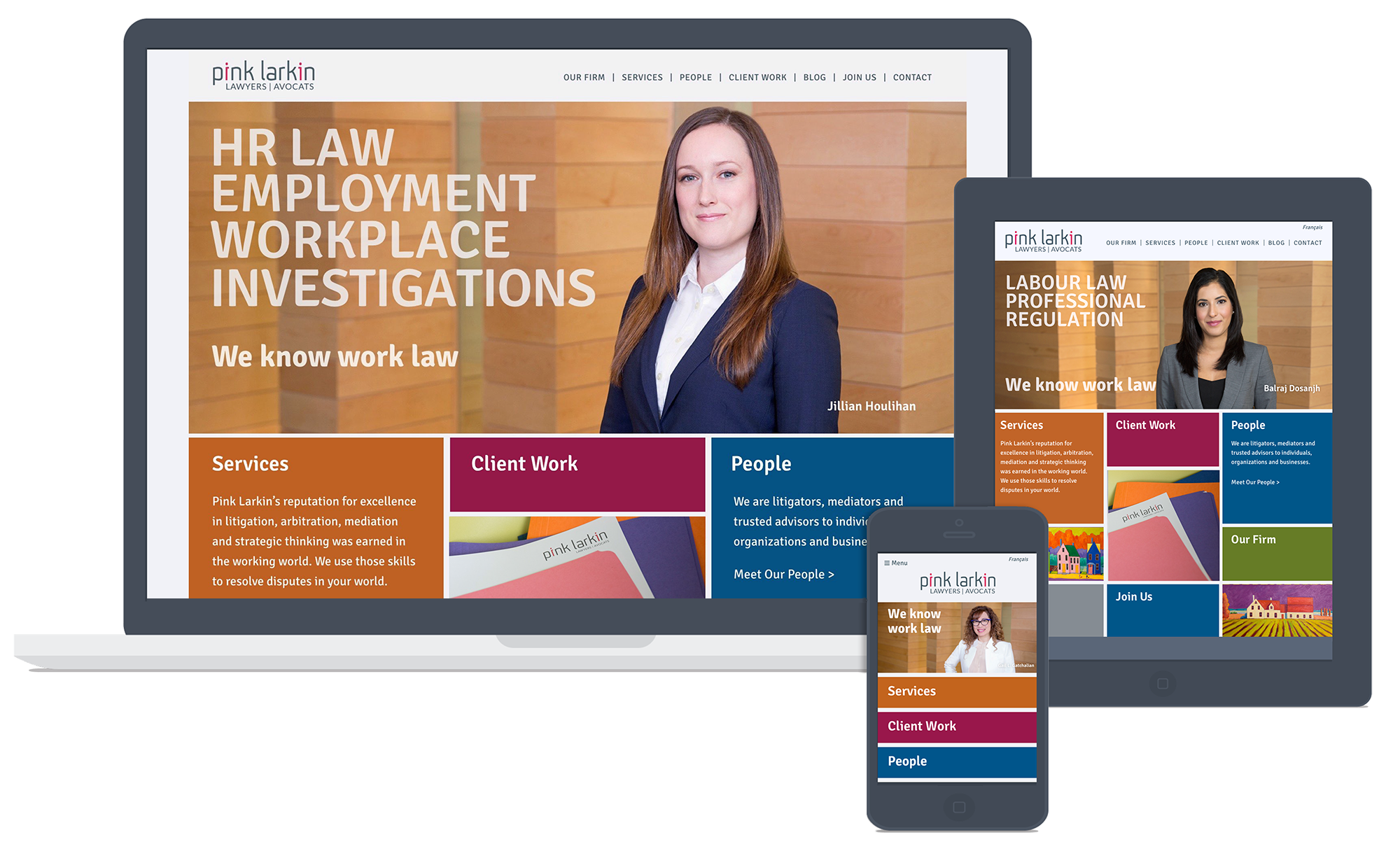 A picture of a Law Firm Website Design shown as an example. 